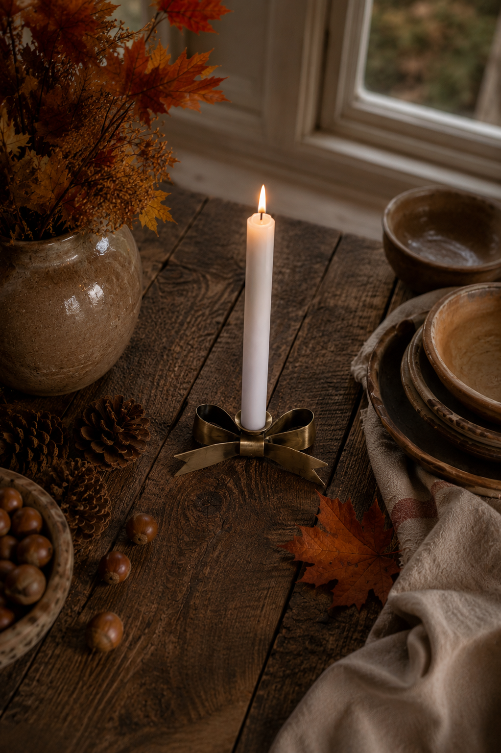 Candlestick - Candle holder - Rosette - Antique Brass - 11.5x3.5x6 cm - 5