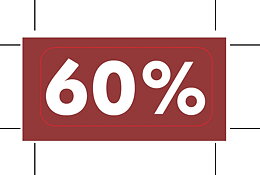 Prislappar 60% röd, 2000 st/rulle