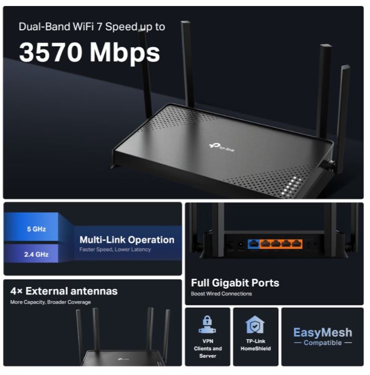 TP-Link Archer BE220 Wifi 7 router - 3