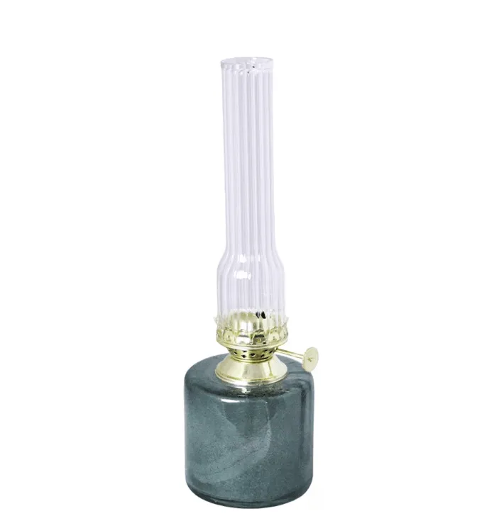 Fotogenlampa rak glas grön