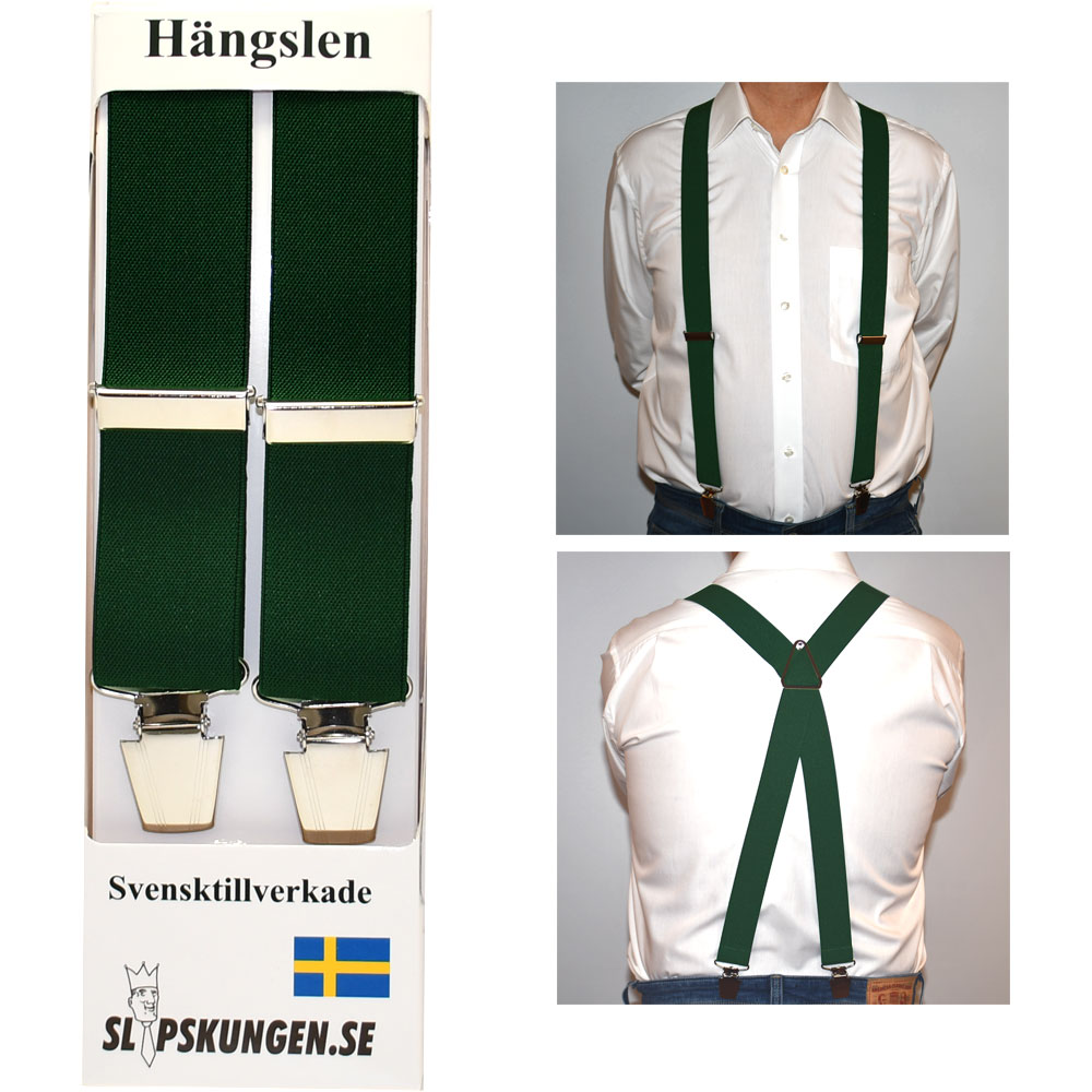 Svenska hängslen  Breda Mörkgröna