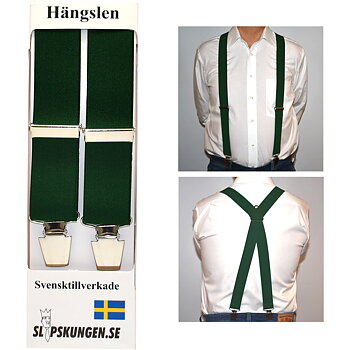 Svenska hängslen  Breda Mörkgröna