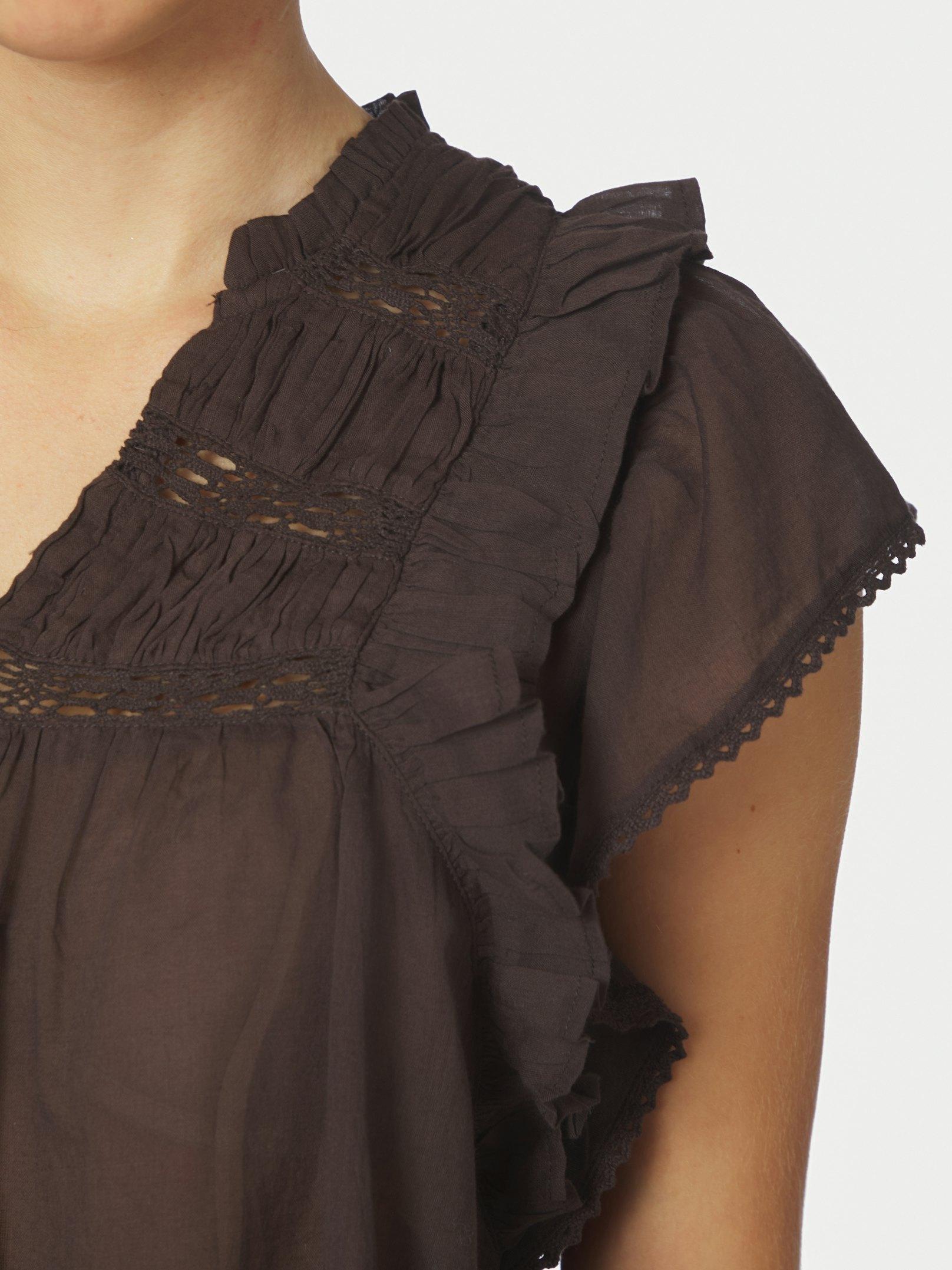 Jayla S Voile Top Dark brown - 6