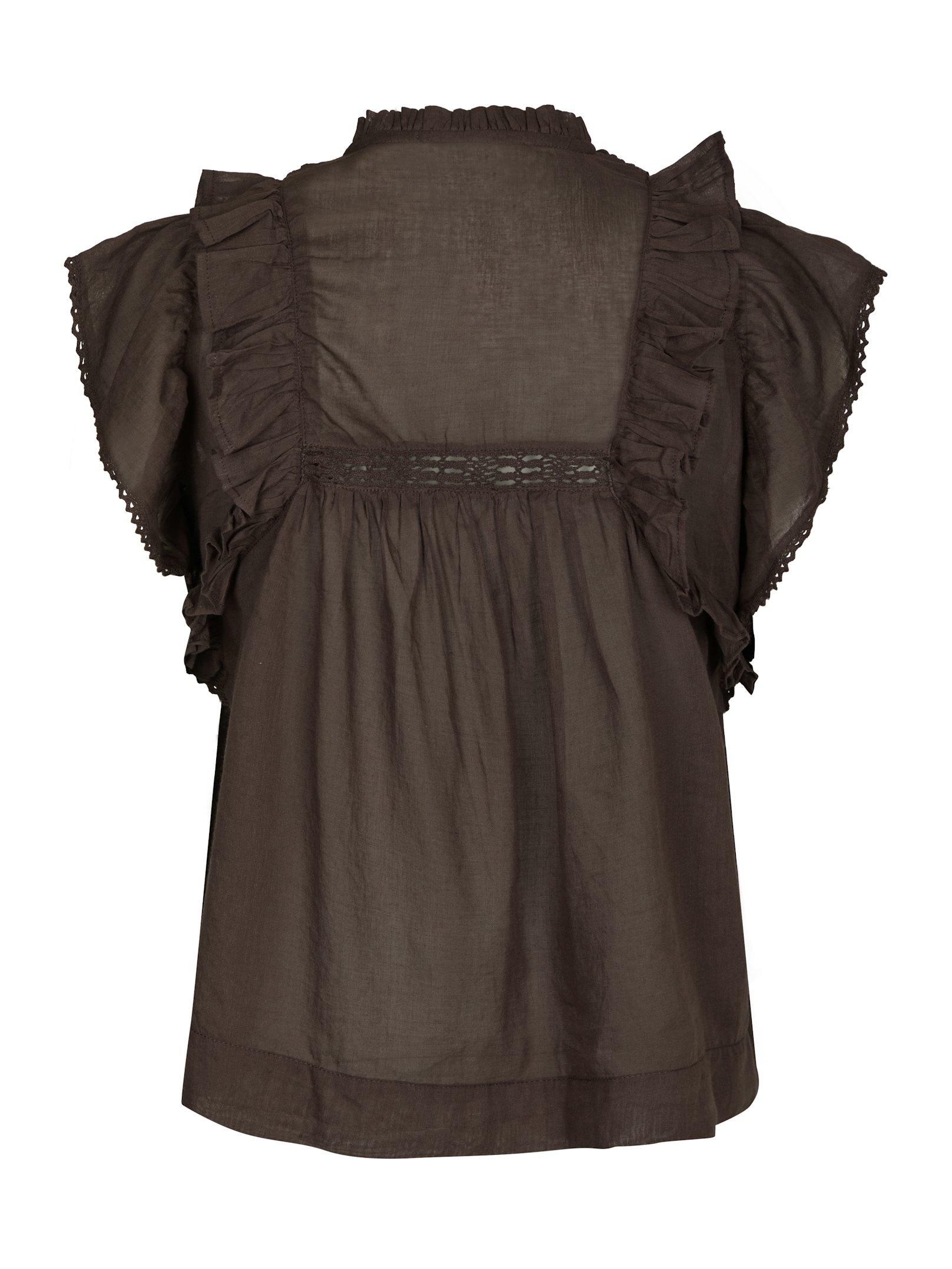 Jayla S Voile Top Dark brown - 2
