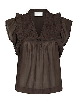 Jayla S Voile Top Dark brown