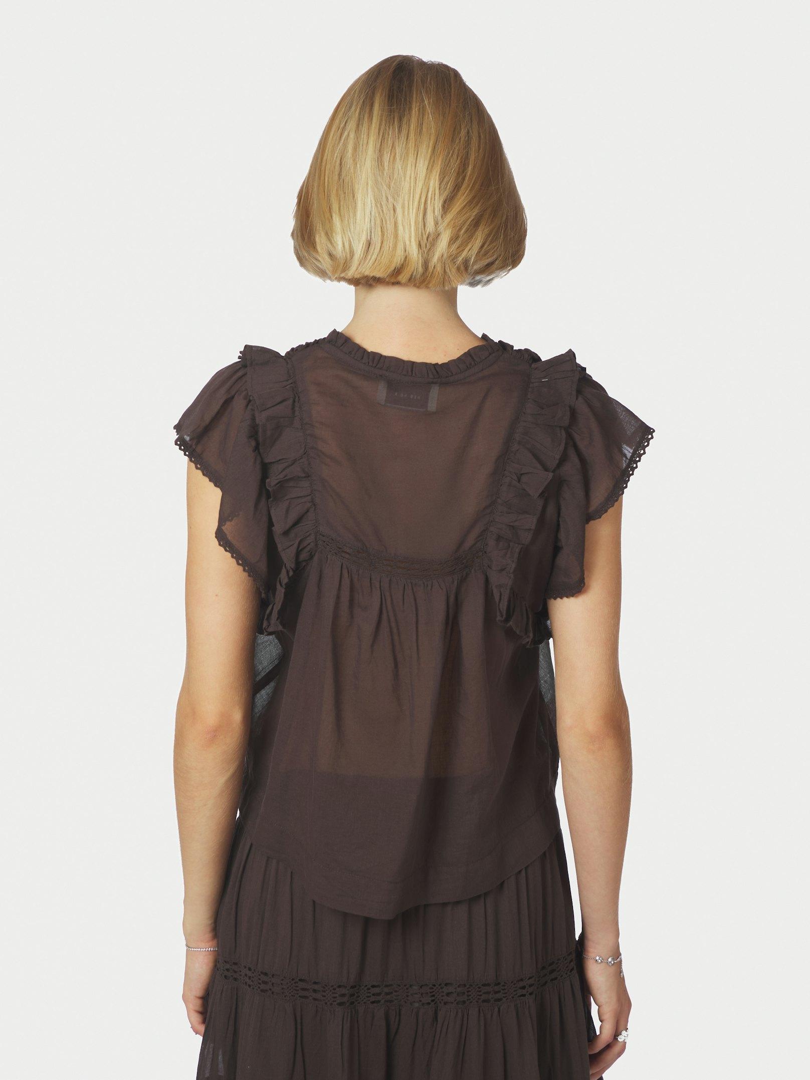 Jayla S Voile Top Dark brown - 4