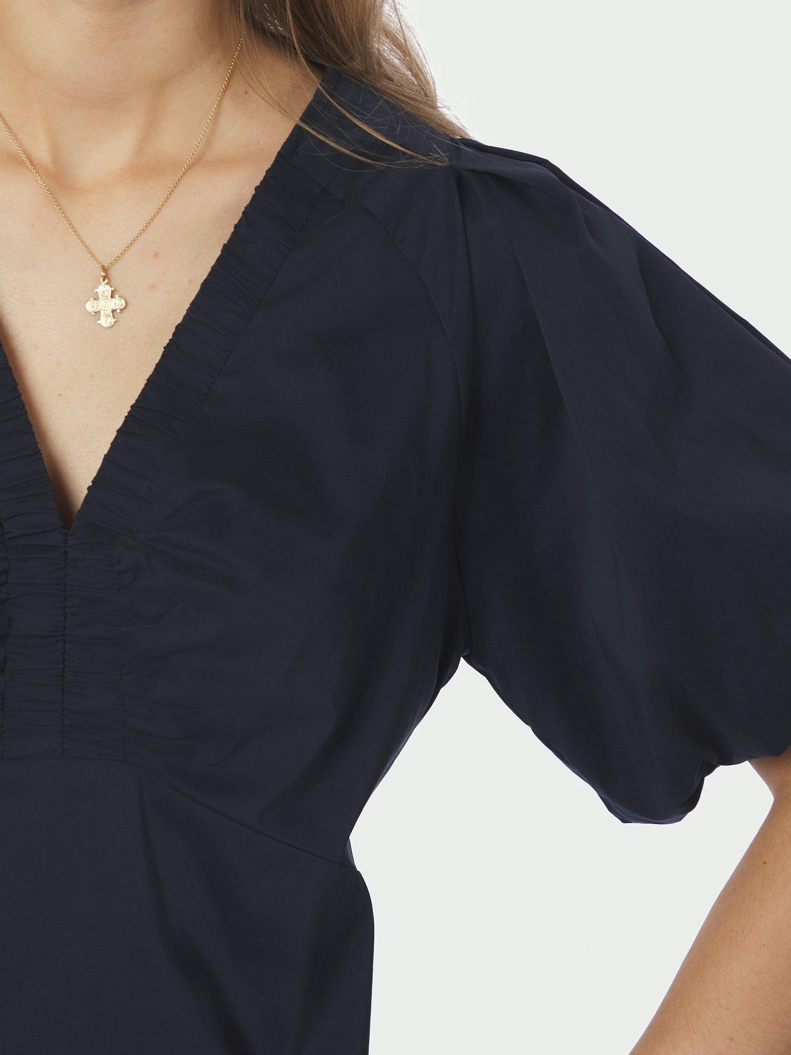 Irina Poplin Blouse Navy - 6