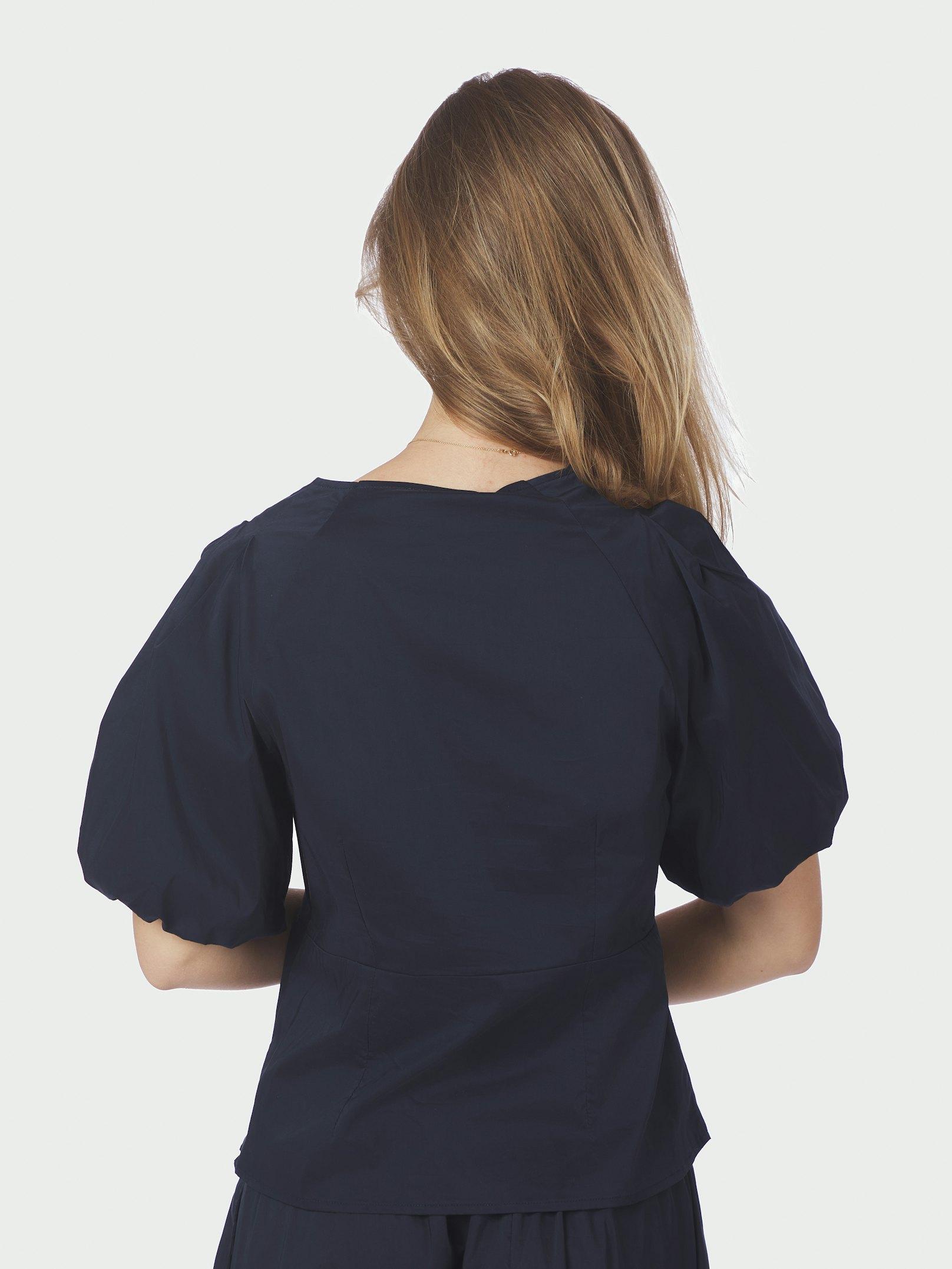 Irina Poplin Blouse Navy - 4