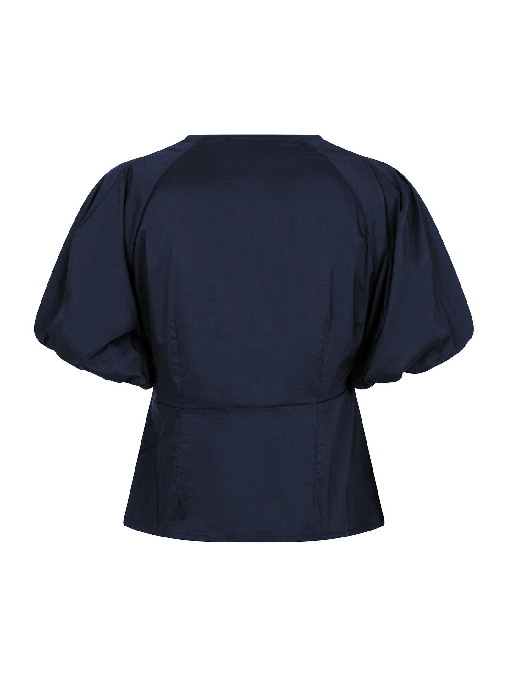 Irina Poplin Blouse Navy - 2