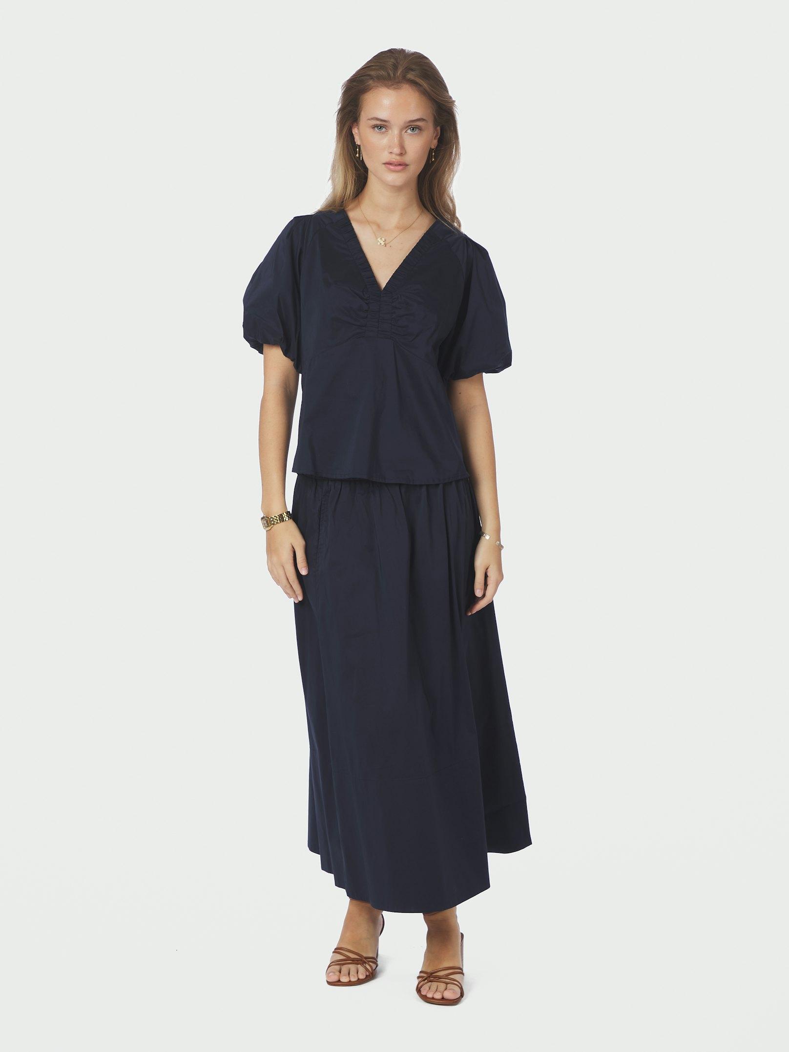 Irina Poplin Blouse Navy - 5