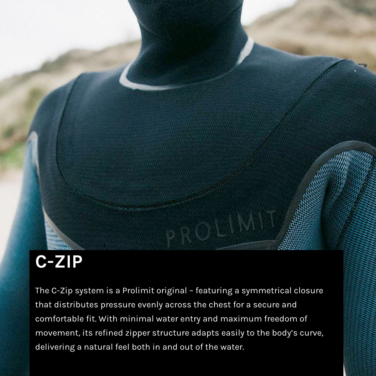 Prolimit våtdräkt Vapor 5/4 C-zip natureprene black/blue - 2