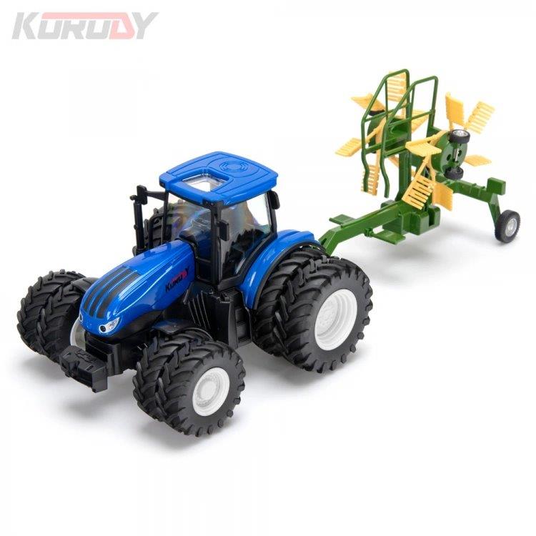 Korody Traktor med dubbla hjul och rotorhövändare RC RTR 1:24