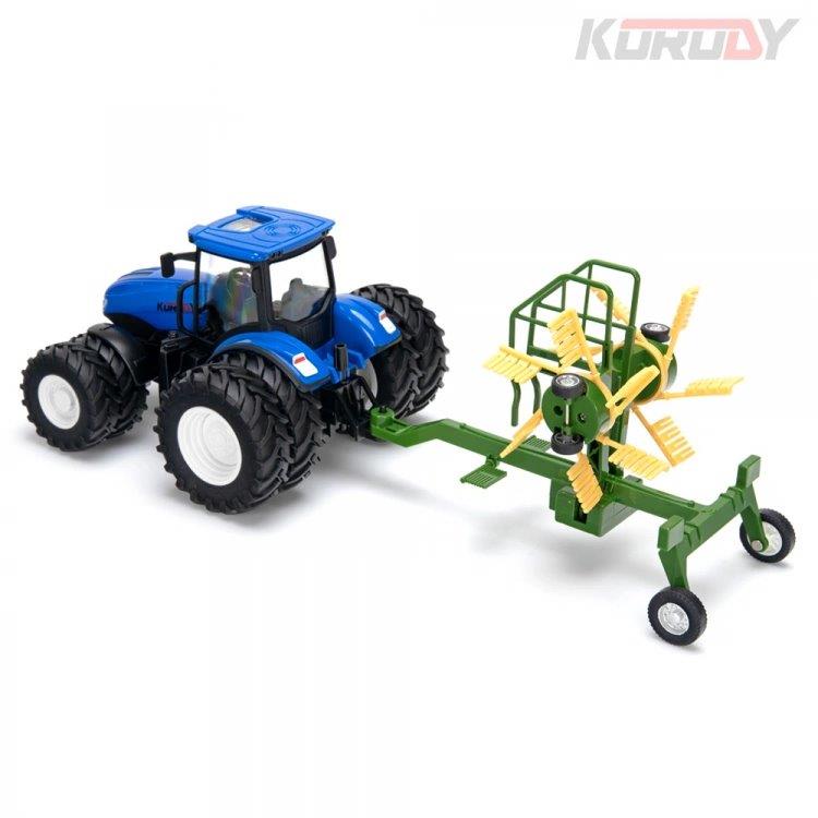 Korody Traktor med dubbla hjul och rotorhövändare RC RTR 1:24 - 2
