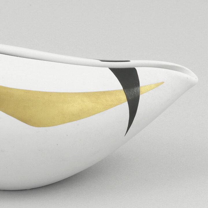 Stig Lindberg (Veckla 1950) Sculptural White Bowl with Decor 16 cm (2)