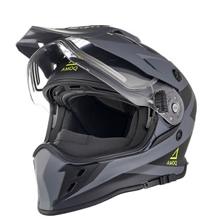 AMOQ Adaptor Hjälm med Elvisir Svart/Grå/HiVis   645-23160104-0 - 2