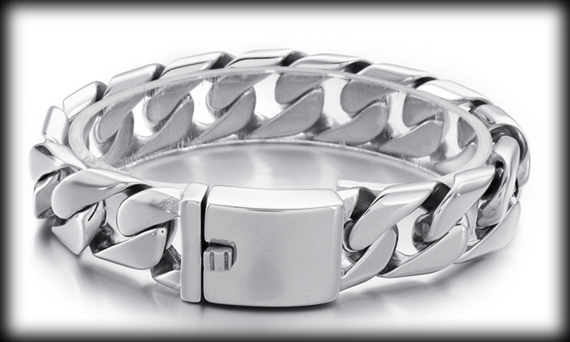 17 mm blank. Pansarlänk armband i stål. 