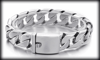 17 mm blank. Pansarlänk armband i stål. 