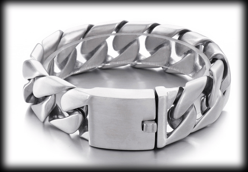 20 mm blank. Pansarlänk armband i stål. 