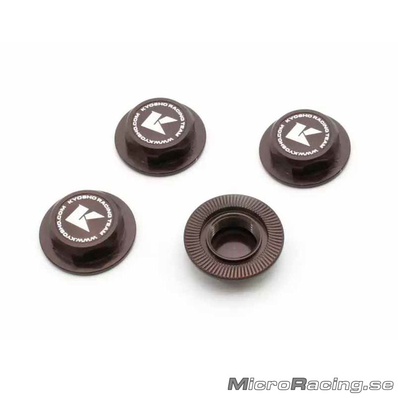 KYOSHO - Closed Wheel Nuts,  Gun Metal, 1/8 Off Road, 4pcs