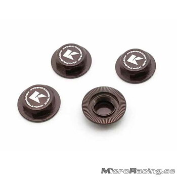 KYOSHO - Closed Wheel Nuts,  Gun Metal, 1/8 Off Road, 4pcs