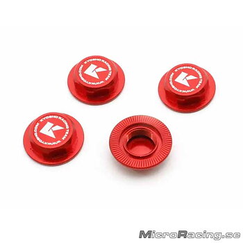 KYOSHO - Closed Wheel Nuts, Red, 1/8 Off Road, 4pcs