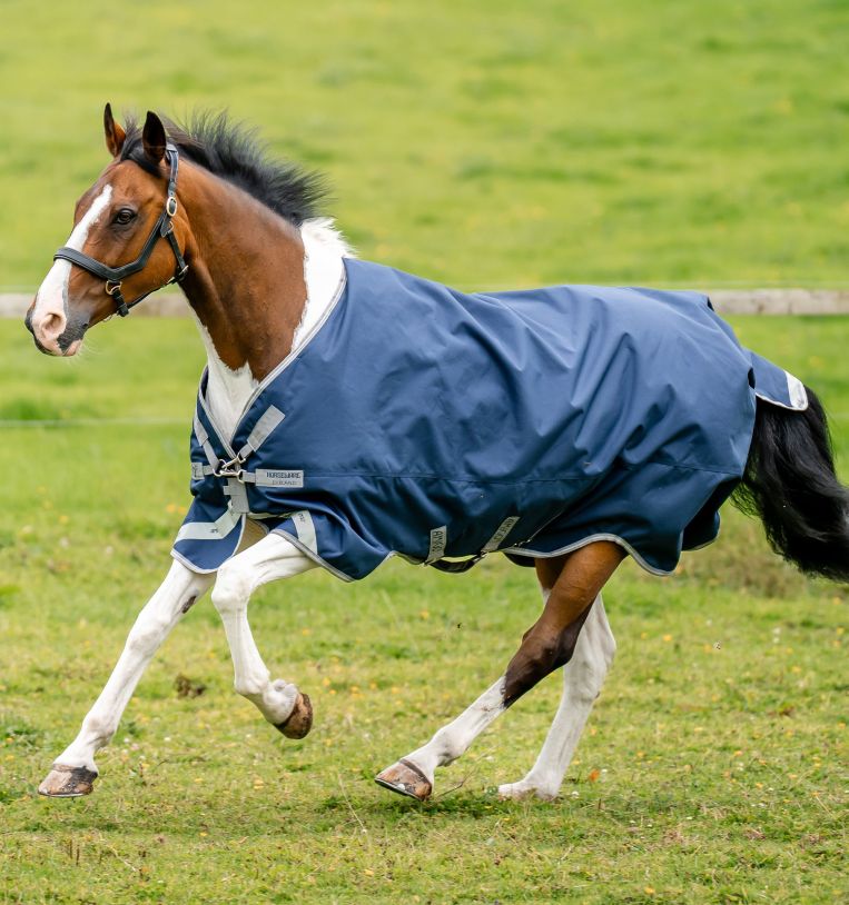Horseware Amigo 1200D XL Turnout Rug 150g - Navy/Titanium Grey & Silver