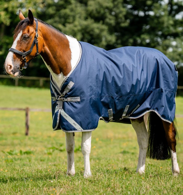 Horseware Amigo 1200D XL Turnout Hästtäcke 150g - Navy/Titanium Grey & Silver (140cm (6'3