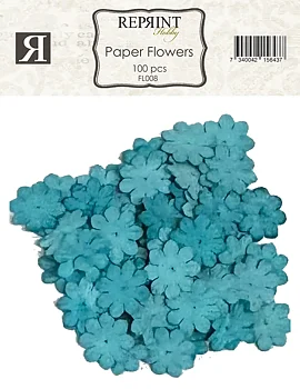 Pappersblommor 20 mm turkos 100-p