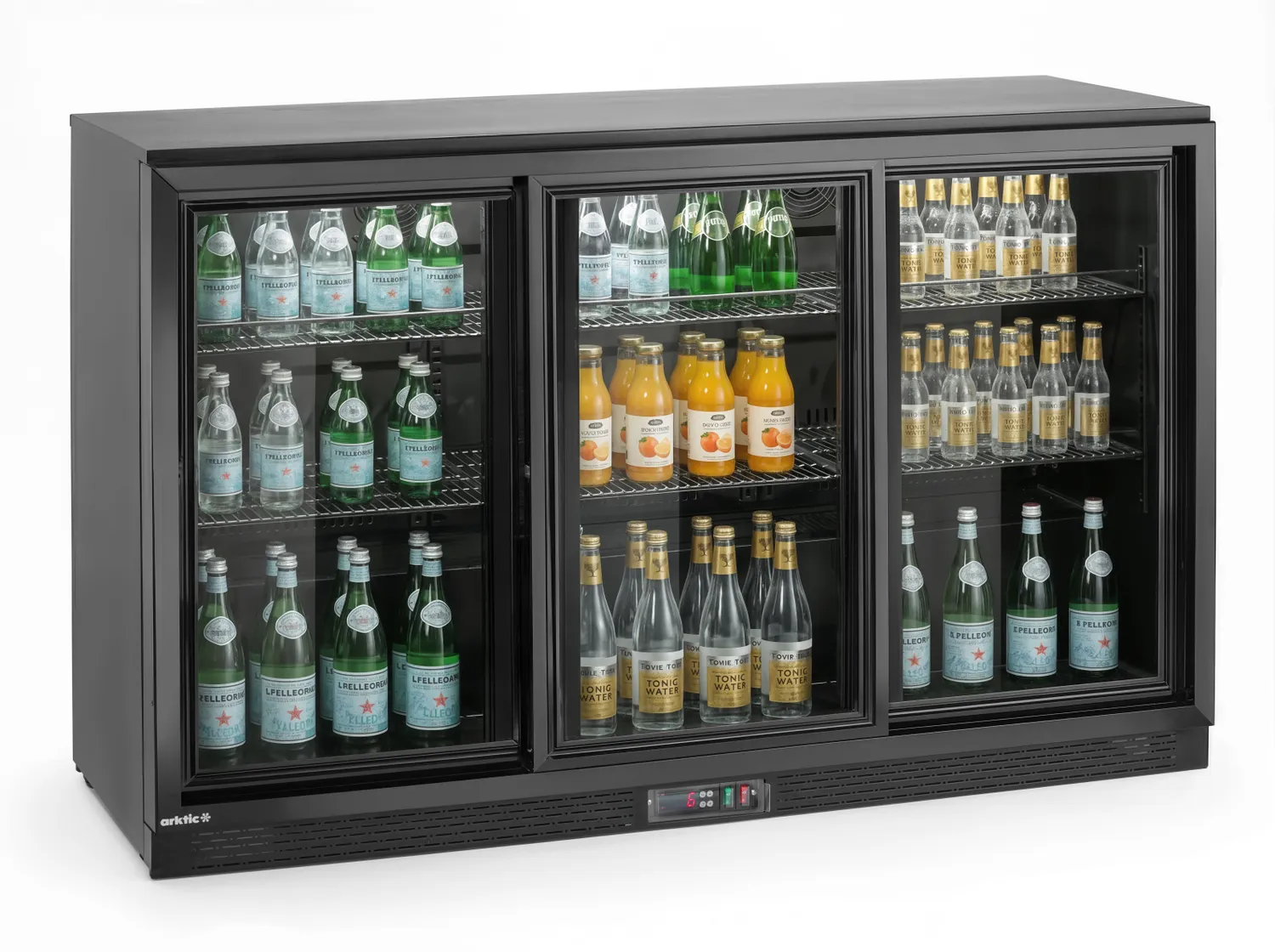 Kylskåp Back bar, 3st skjutdörrar 308L - 2
