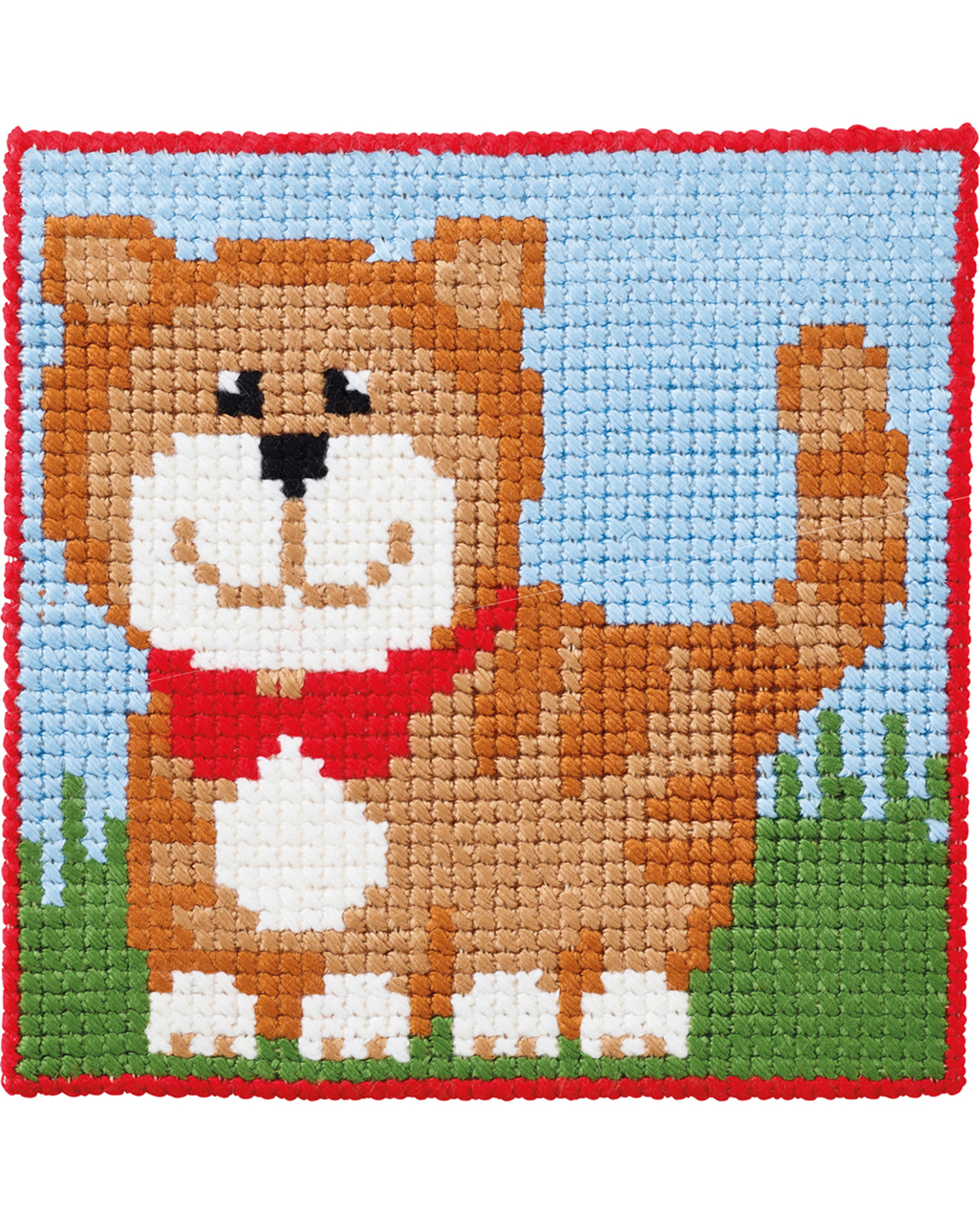 Barnbroderi 25x25 Katt