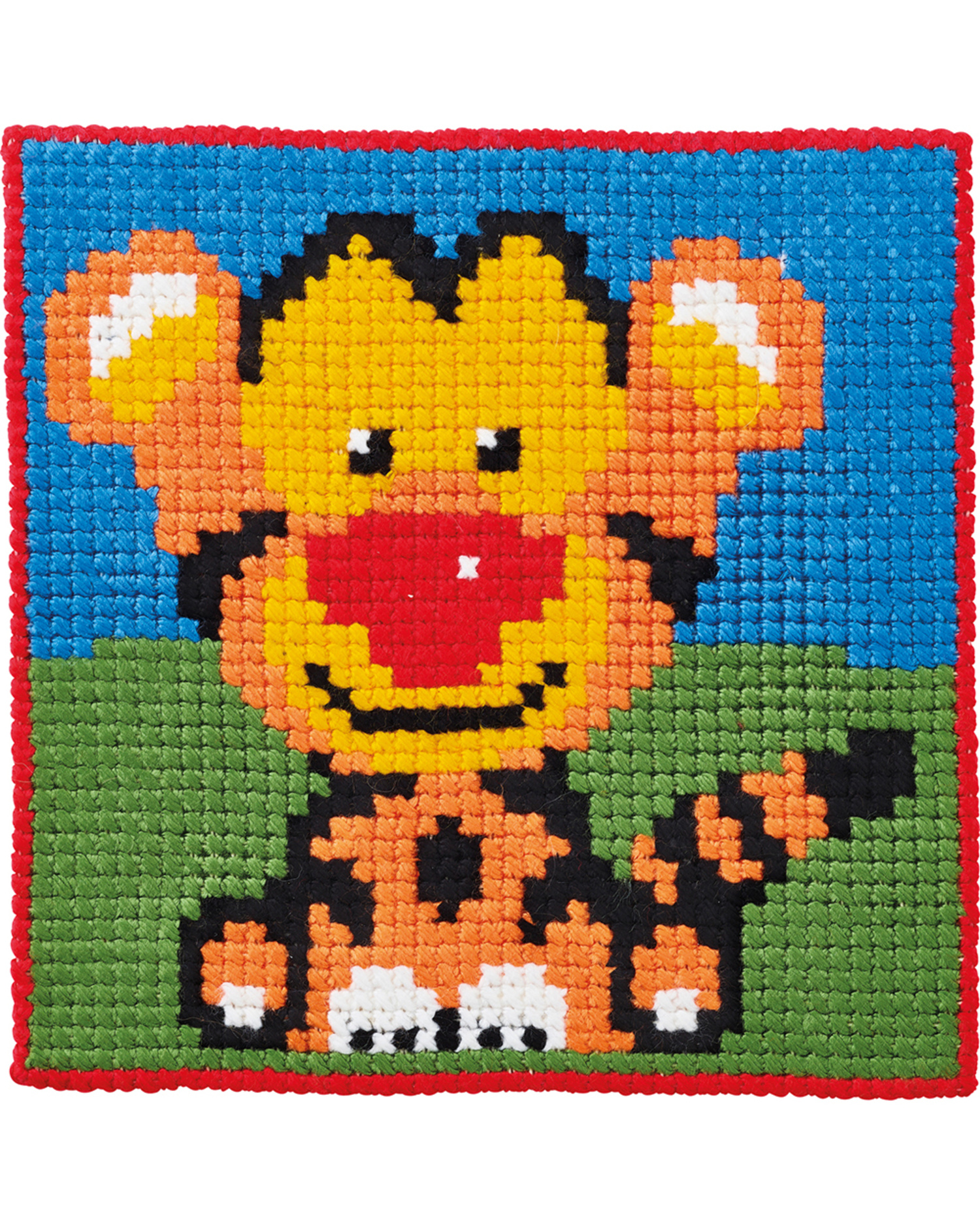 Barnbroderi 25x25 Tiger