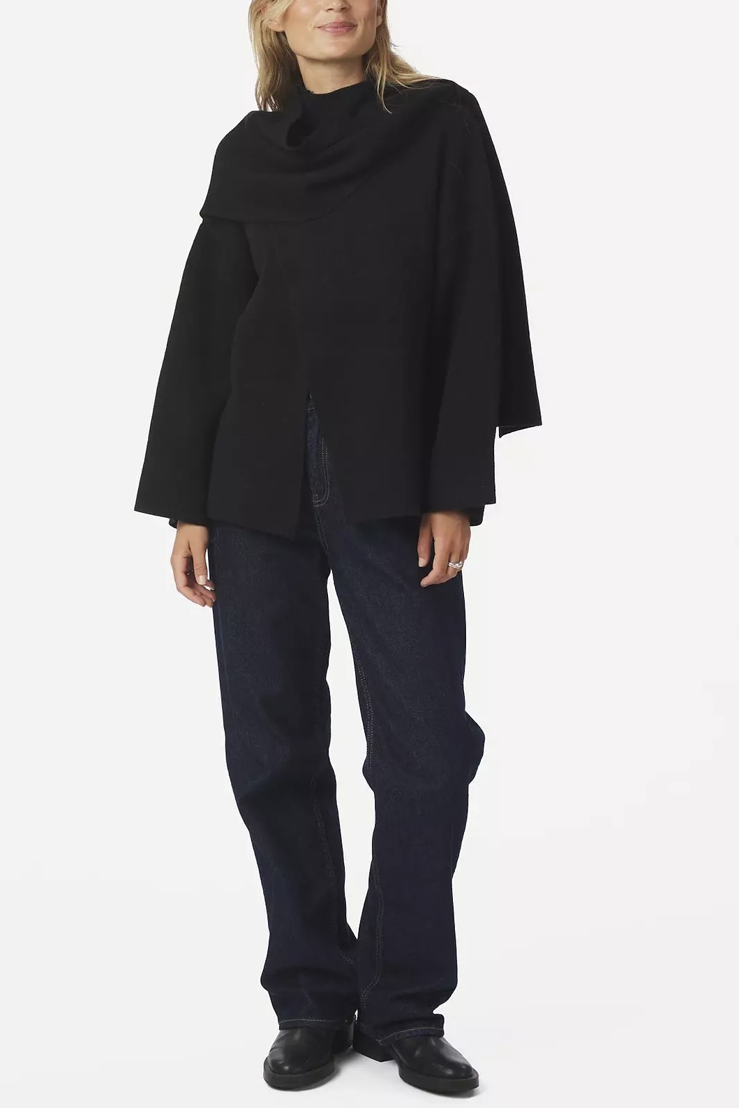 Neo Noir  - Wals Knit Scarf Blouse Black - 3