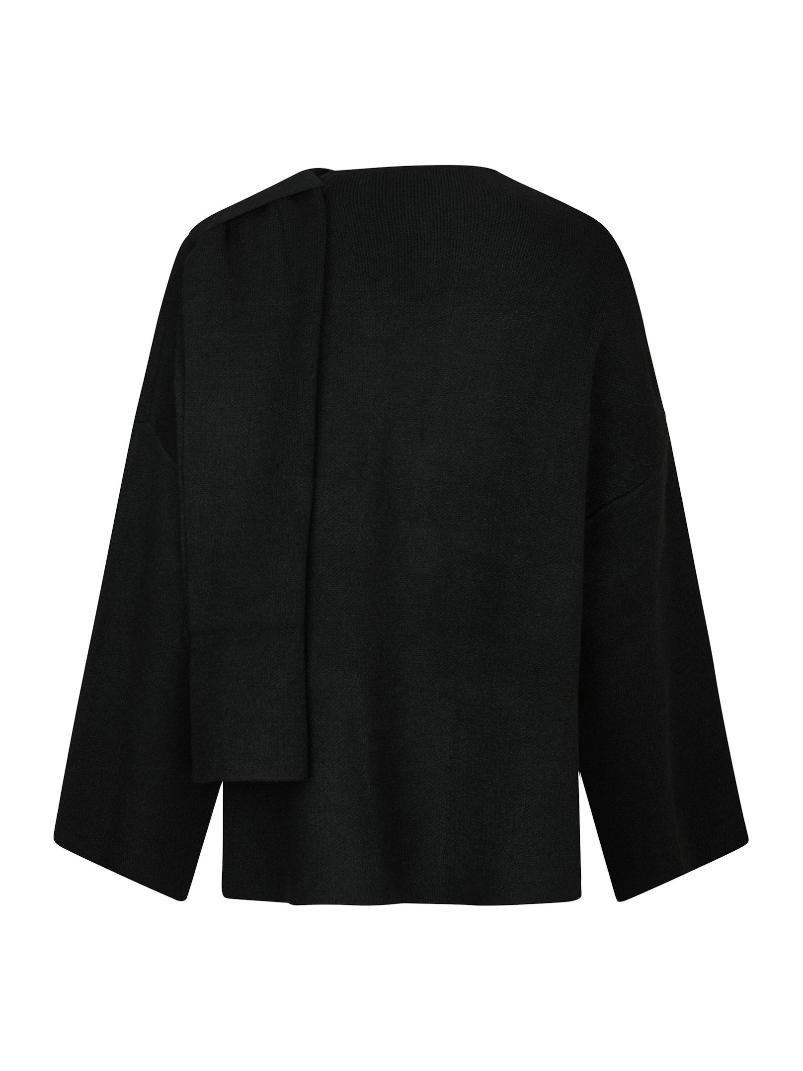 Neo Noir  - Wals Knit Scarf Blouse Black - 5