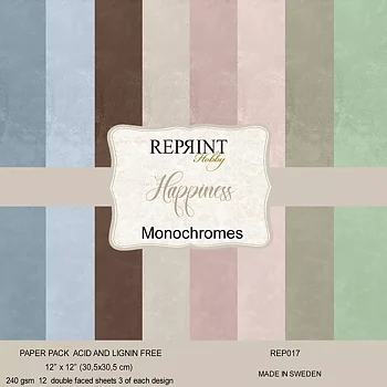  Reprint Happiness Monochromes Collection 12"x12"