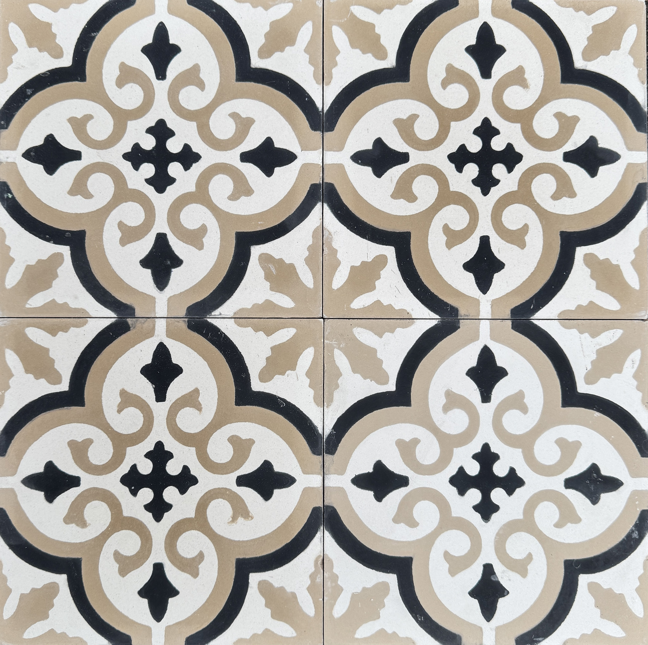 Marockanskt kakel- classic beige/svart/vit