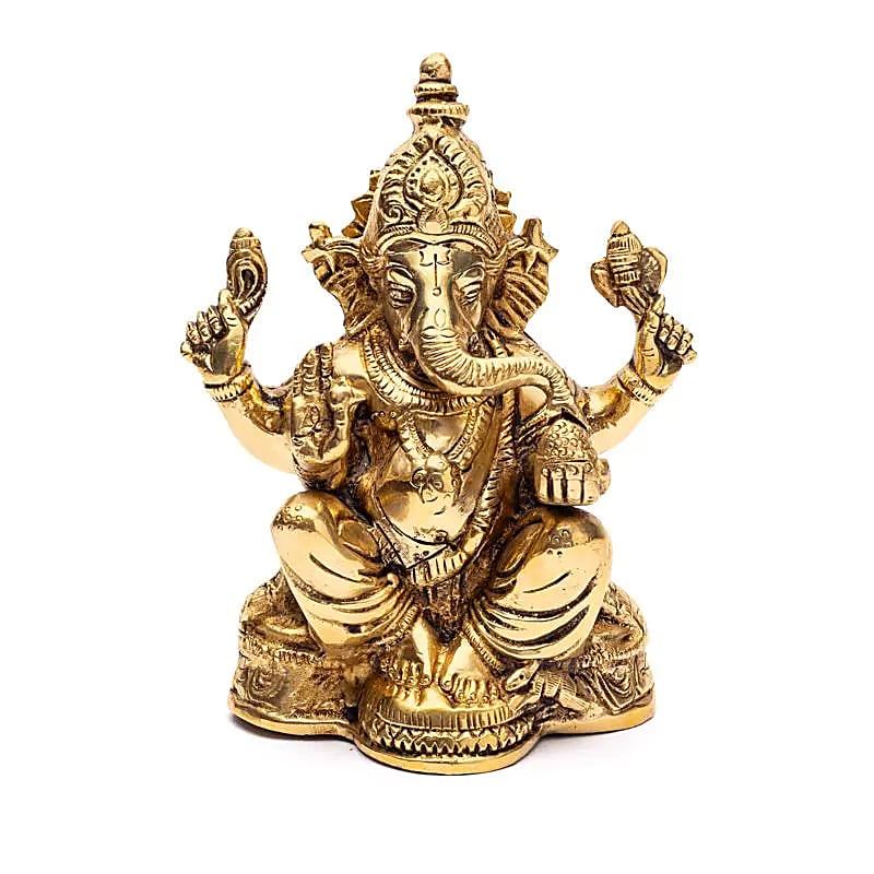Sittande Ganesha mässing