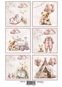  Reprint klippark A4 - Baby Girl Tags