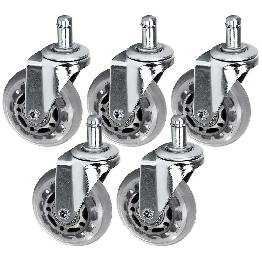 Frisörhjul, silverfärgade