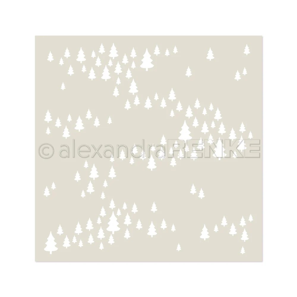 ALEXANDRA RENKE-Stencil 'Joyful fir landscape'