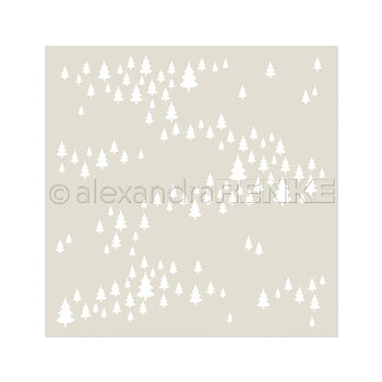 ALEXANDRA RENKE-Stencil 'Joyful fir landscape'