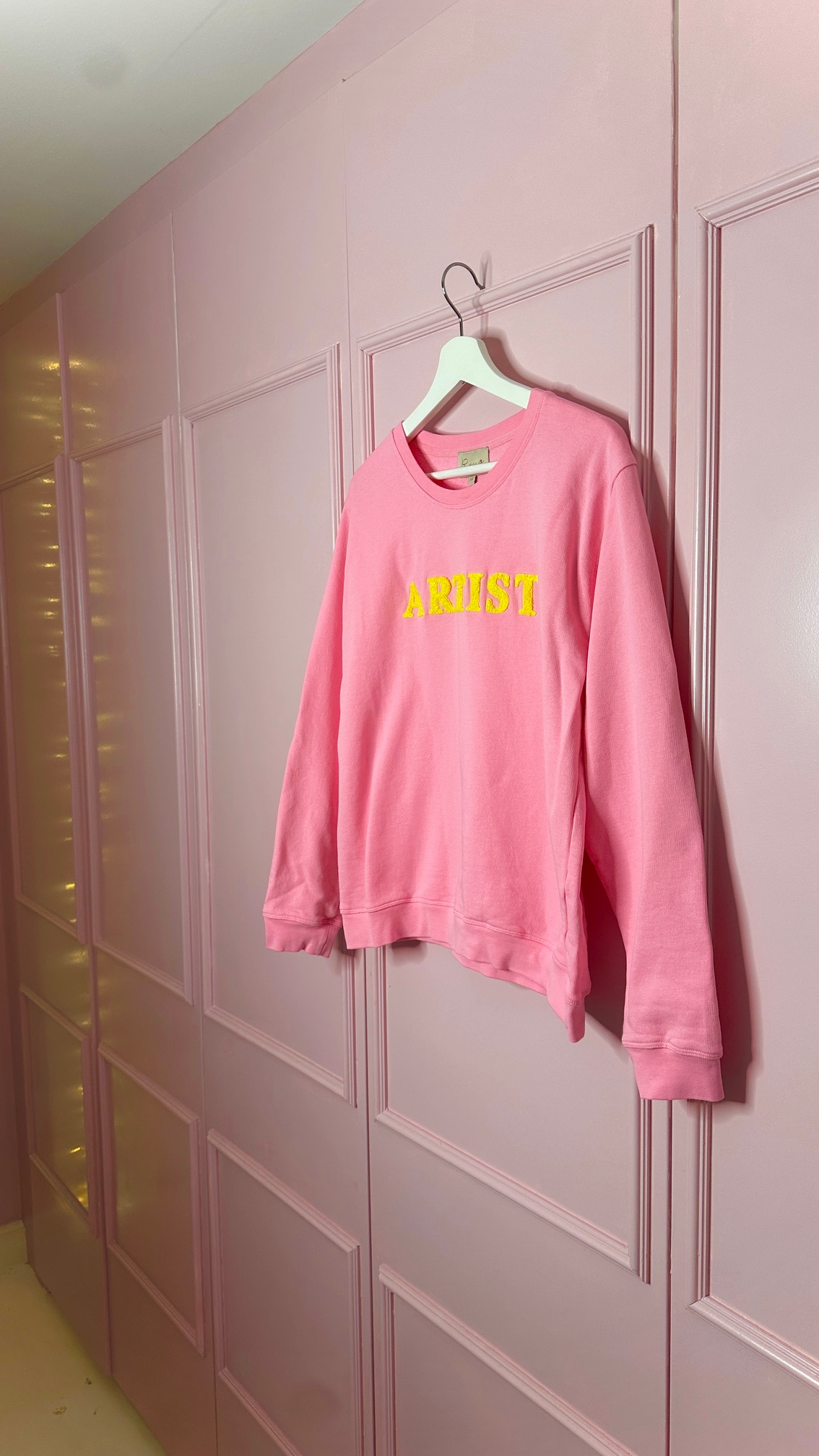 Sweatshirt artist auora pink with yellow - 4