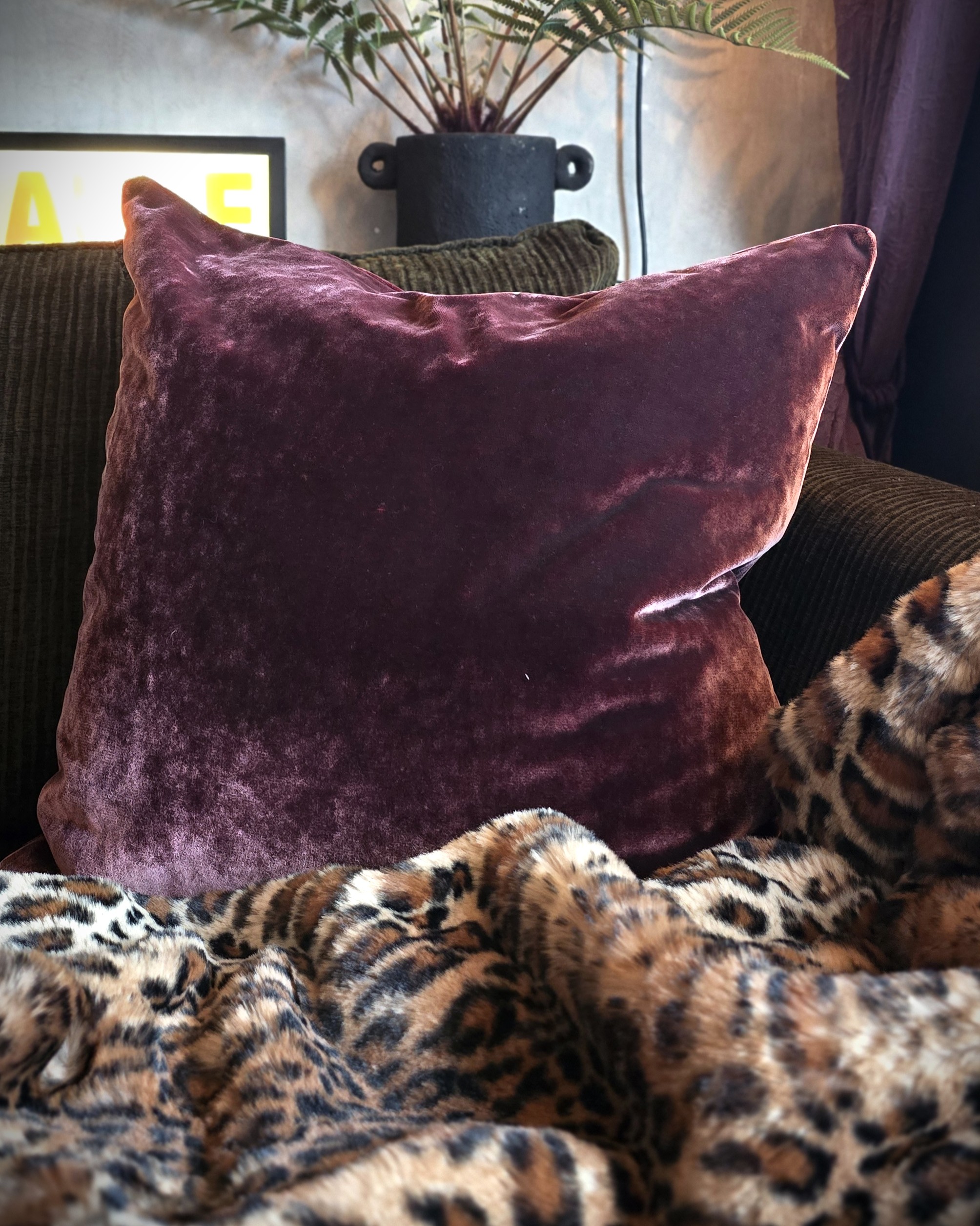 Kuddfodral 60x60 - Velvet Bordeaux