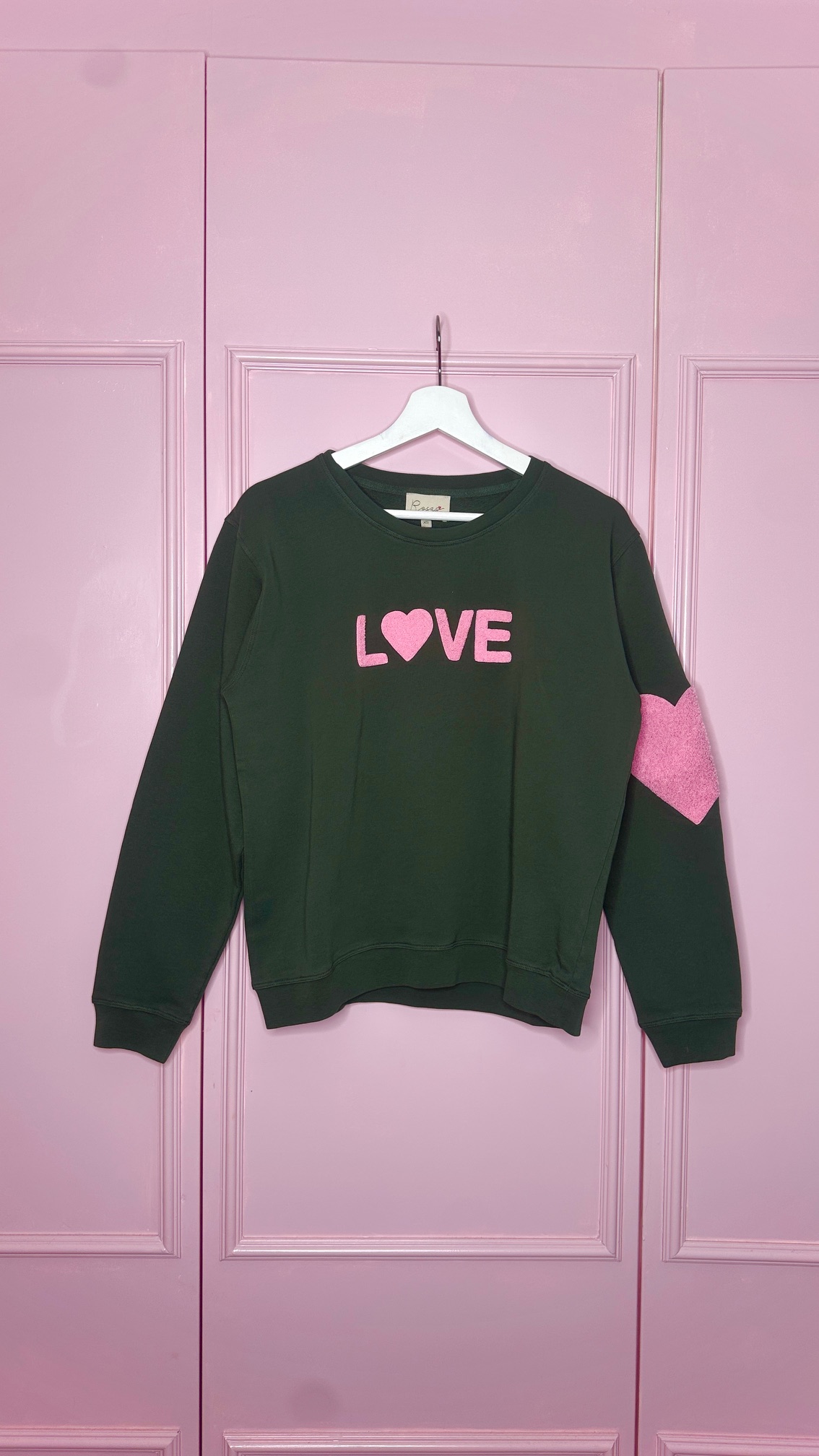 Sweatshirt love black forrest army with rose embroidery classic - 4