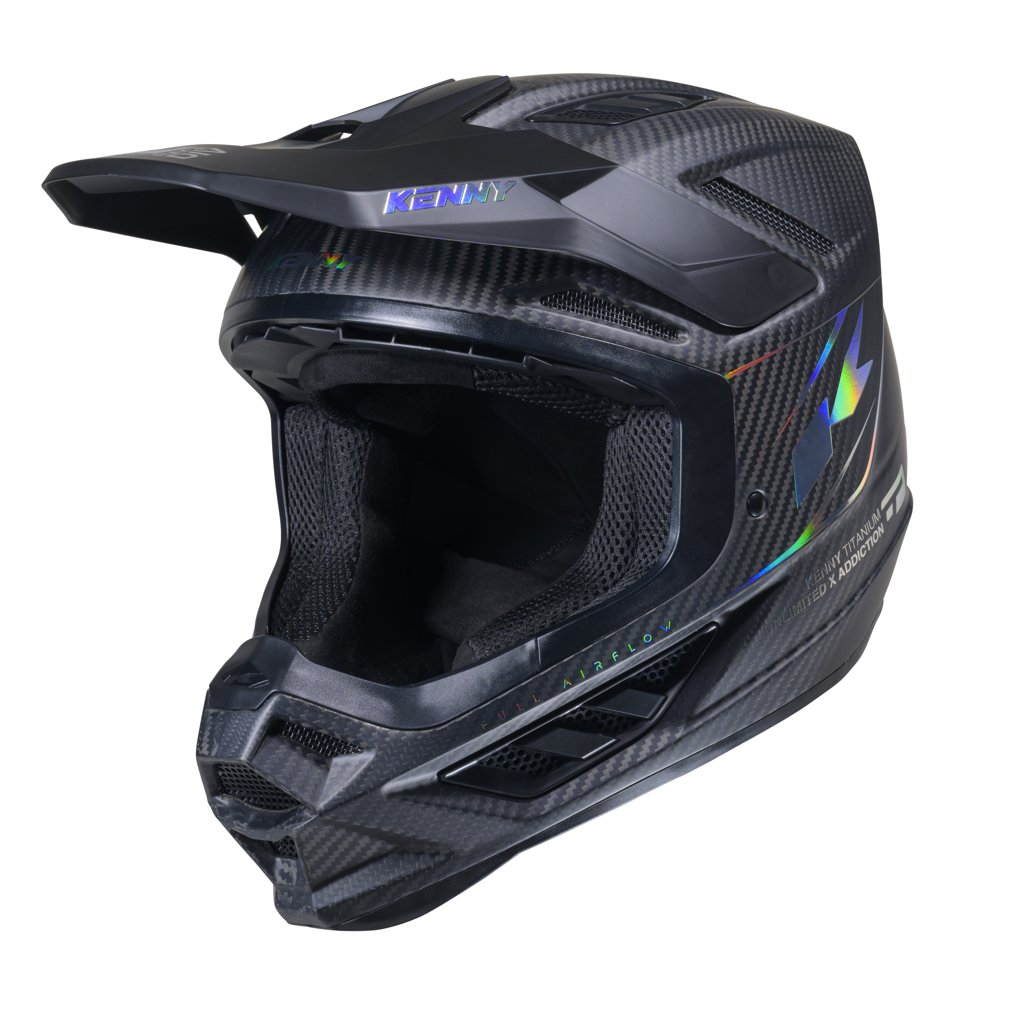 KENNY TITANIUM CARBON HELMET CARBON MATT HOLOGRAPHIC
