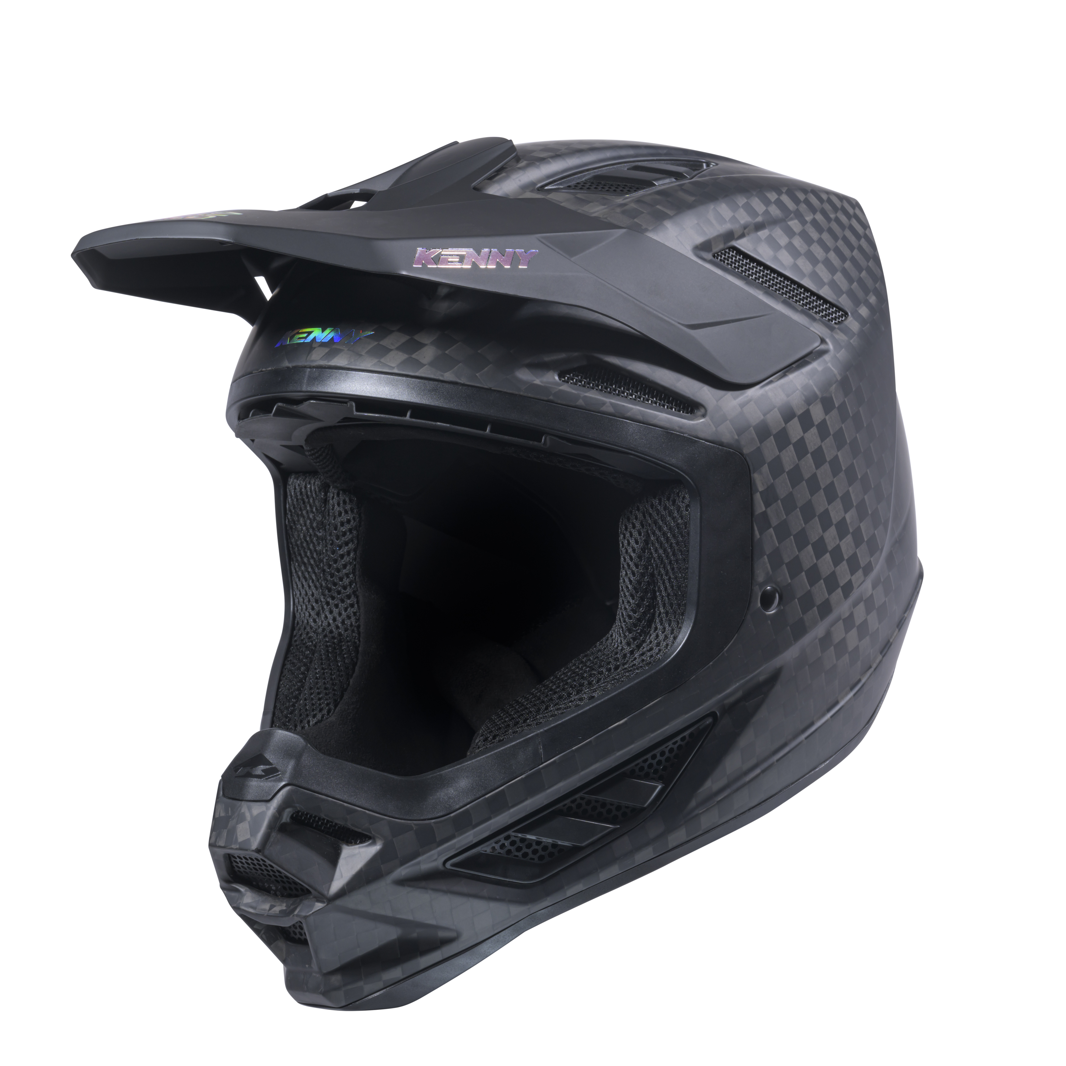 KENNY TITANIUM CARBON HELMET BIG CARBON MATT HOLOGRAPHIC