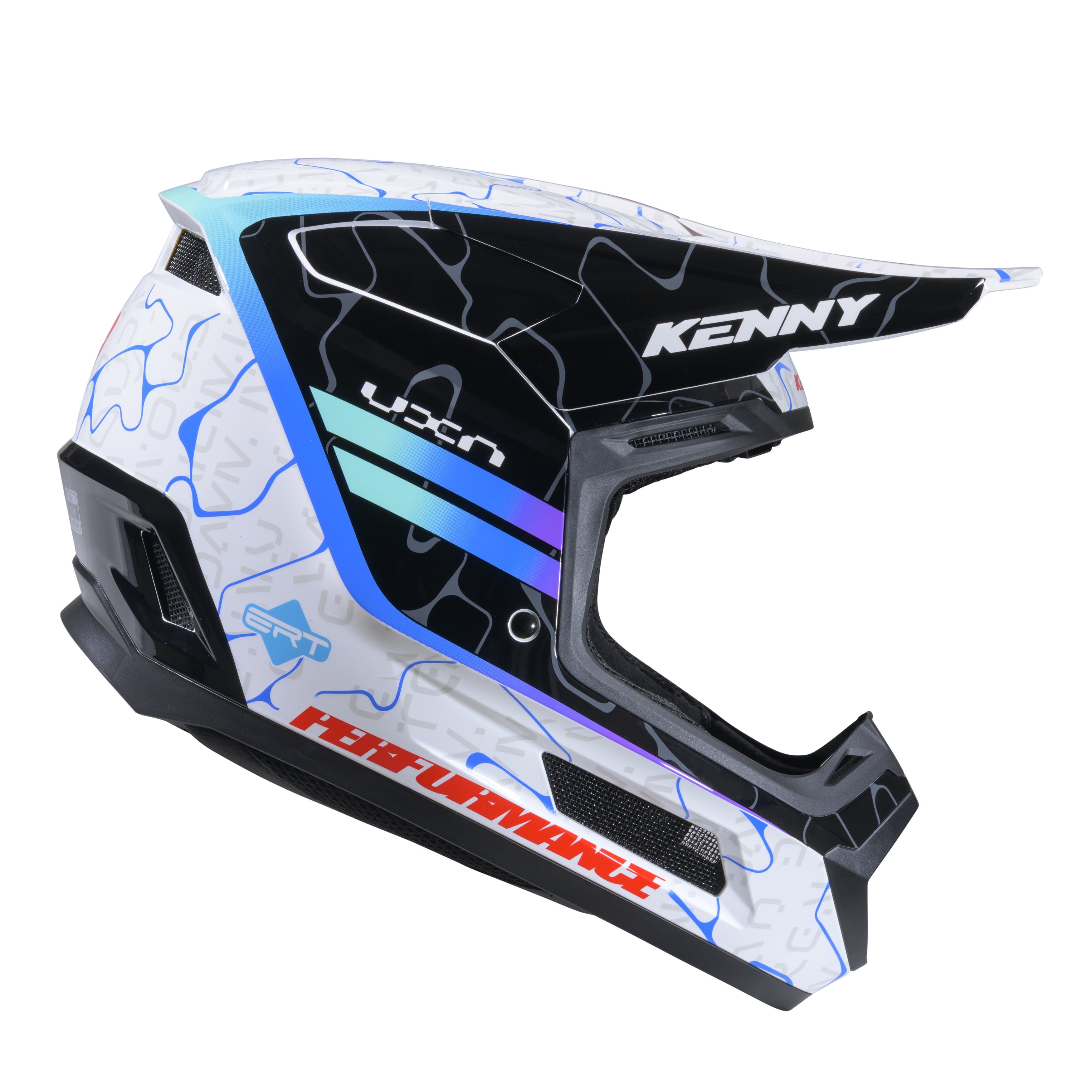 KENNY PERFORMANCE HELMET GRAPHIC + WAVE BLUE WHITE - 2
