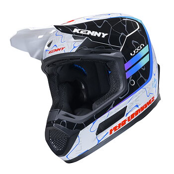 KENNY PERFORMANCE HELMET GRAPHIC + WAVE BLUE WHITE