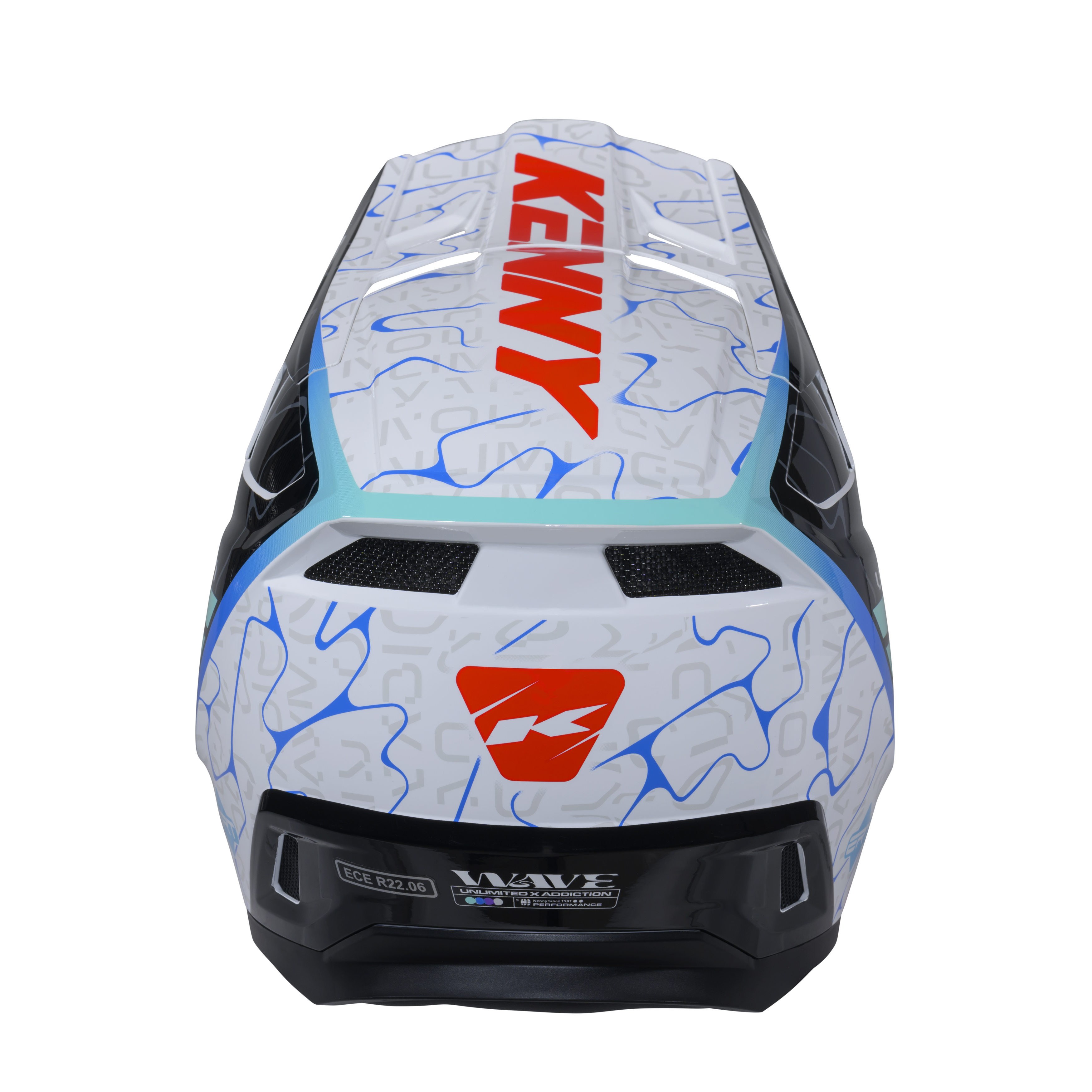 KENNY PERFORMANCE HELMET GRAPHIC + WAVE BLUE WHITE - 3