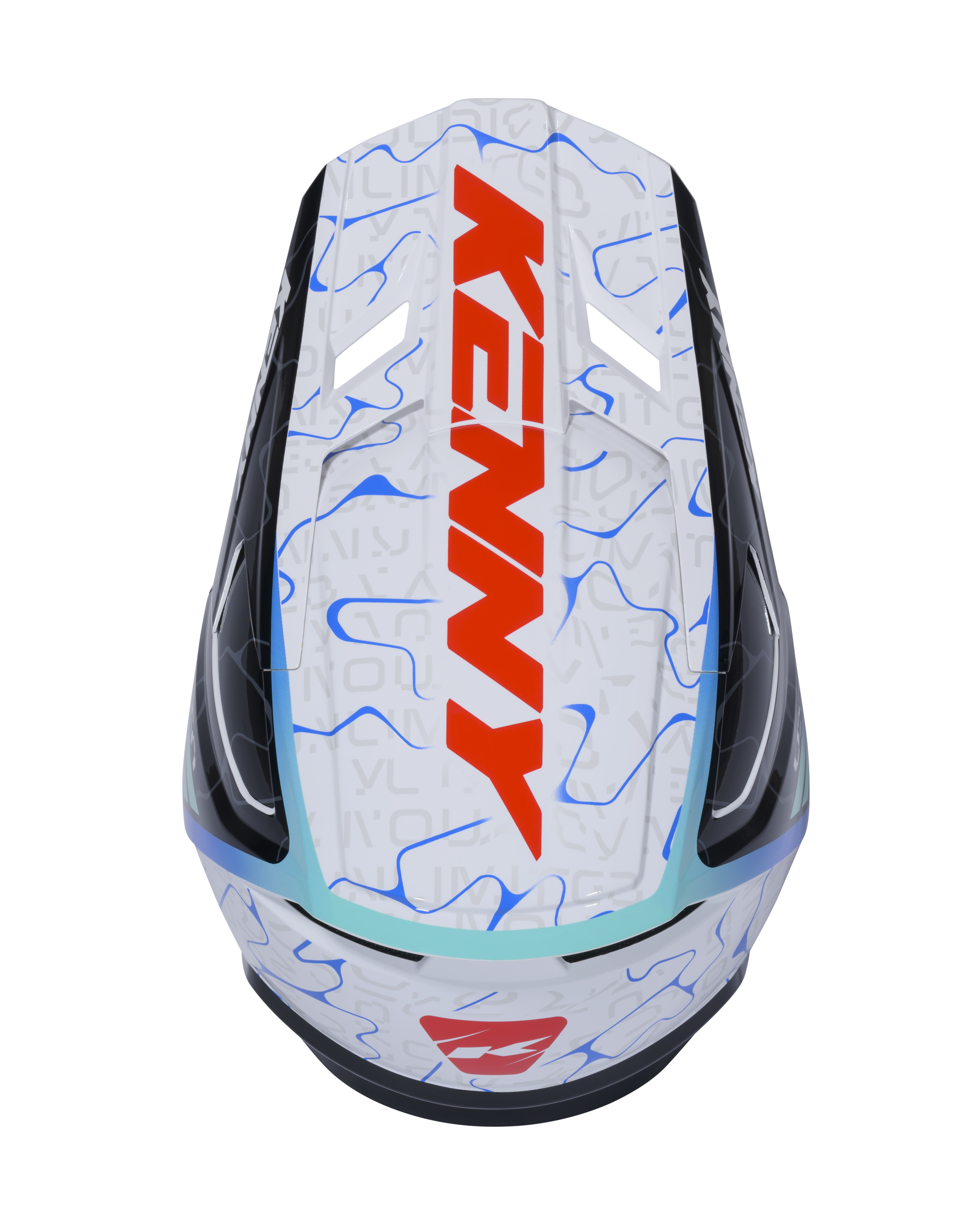 KENNY PERFORMANCE HELMET GRAPHIC + WAVE BLUE WHITE - 4