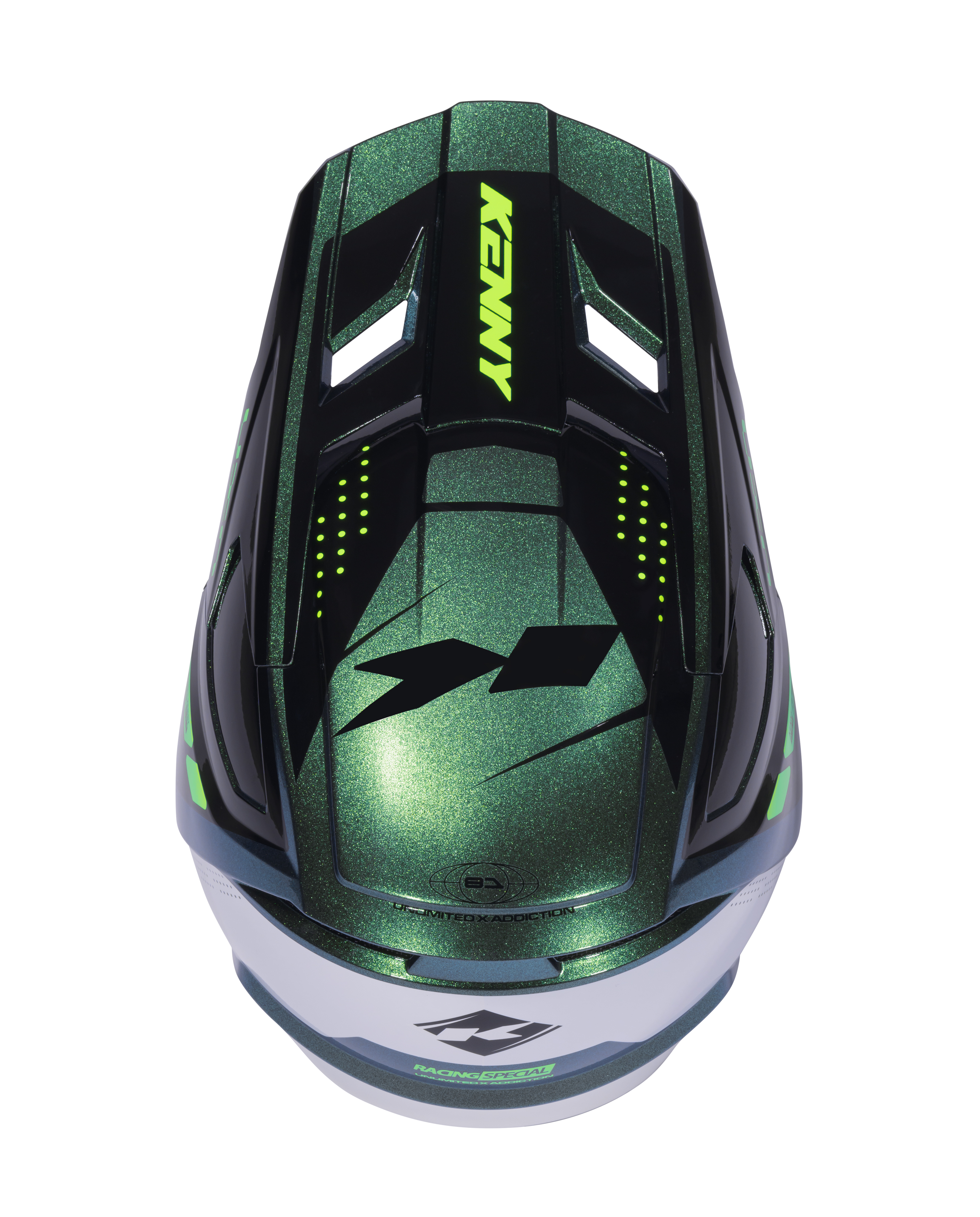 KENNY PERFORMANCE GRAPHIC HELMET GREEN DIAMOND RACING SPE - 4